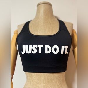 NWT Nike JUST DO IT Sports Bra, Black and Pink (M)